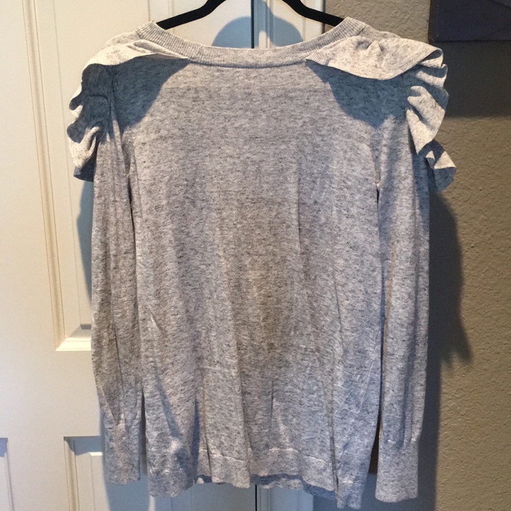 Ruffle sleeve maternity sweater top